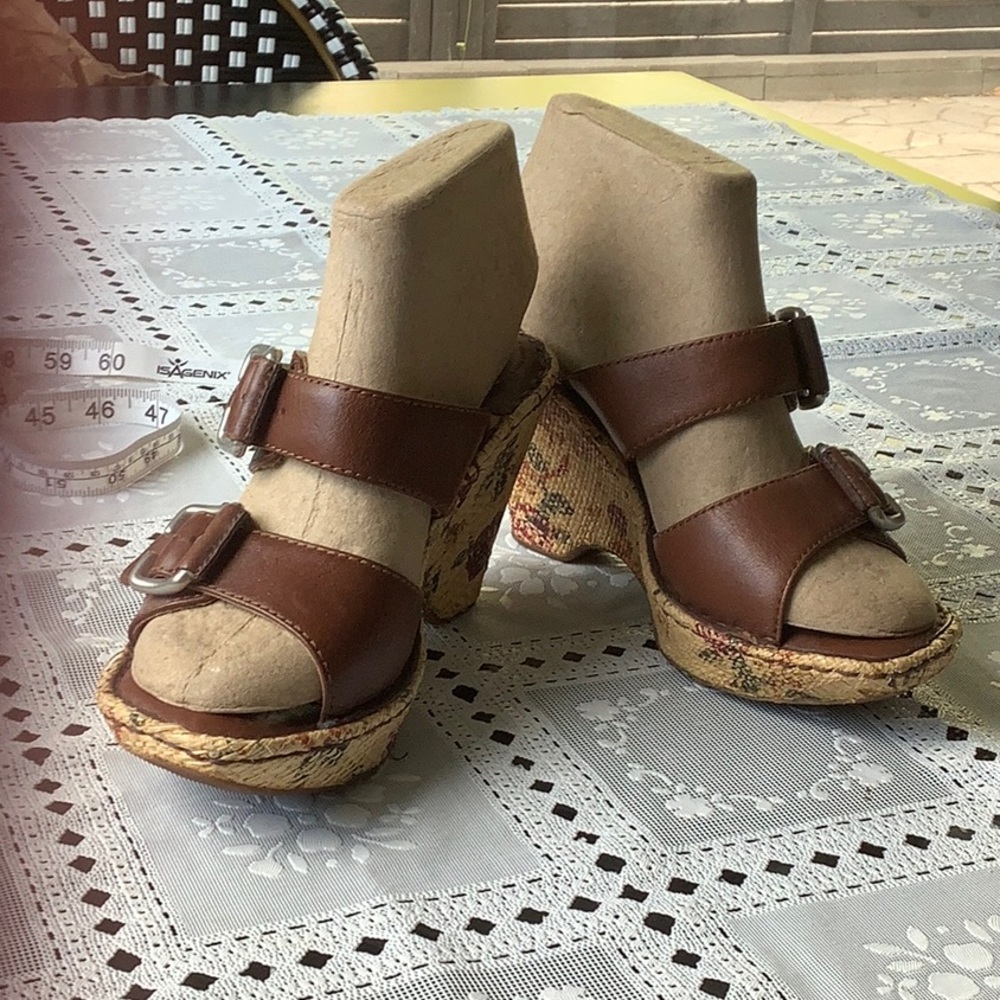 Born Brown Platform Sandals